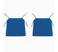 Well Home Lot de 2 Coussins pour chaises de Couleur Bleue avec nœuds 40 x 40 cm