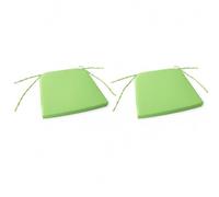 Well Home Lot de 2 Coussins pour chaises de Couleur Verte avec nœuds 40 x 40 cm