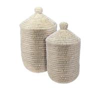 Well Home Lot de 2 paniers à linge avec couvercle Ø27 x 33,5 cm