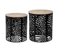 Well Home Lot de 2 Tables Basses Noir