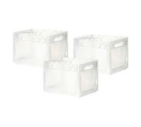 Well Home Lot de 3 boîtes industrielles transparentes 20 x 15 x 17 cm en polypropylène compactes et résistantes