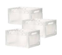 Well Home Lot de 3 boîtes industrielles transparentes 40 x 30 x 22 cm en polypropylène compactes et résistantes