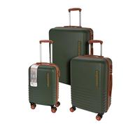 Well Home Lot de 3 valises de 18", 22" et 26" en ABS de Couleur Verte avec Roues Doubles, Vert, Lot de 3 valises