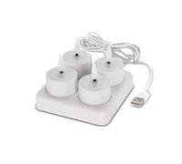 Well Home Lot de 4 Bougies LED Clignotantes avec Base de Charge, lumières Chaudes et Confortables pour la Maison