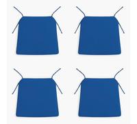 Well Home Lot de 4 Coussins de Chaise Bleu avec Liens 40 x 40 cm