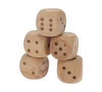 Well Home Lot de 5 Grands dés XL en Bois 5,5 x 5,5 x 5,5 cm