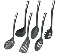 Well Home Lot de 6 ustensiles de cuisine basiques en PBT Noir