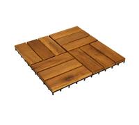 Well Home Lot de 9 dalles de 30 x 30 x 0,1 cm en bois d'acacia aspect teck