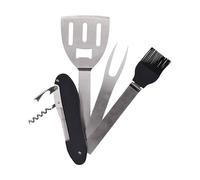 Well Home Lot de Plusieurs Outils 5EN 1 pour grillades avec poignées en PP Noir