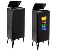 WELL HOME MOBILIARIO & DECORACIÓN 2 poubelles intelligentes de 60 l avec étiquettes magnétiques, hauteur : 95,5 (x 35,5 x 26), noir