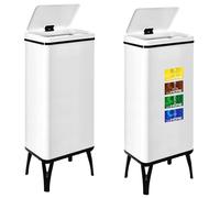 WELL HOME MOBILIARIO & DECORACIÓN 2 poubelles intelligentes de 60 l avec étiquettes magnétiques, hauteur : 95,5 cm (x35,5 x 26), blanc