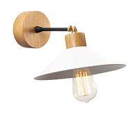 WELL HOME MOBILIARIO & DECORACIÓN Applique Murale Interieur, Lampe Murale Industrielle Bois, Blanc 24x24x20 cm