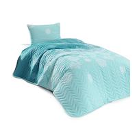WELL HOME MOBILIARIO & DECORACIÓN Couette matelassée 150x200 Turquoise Blanc