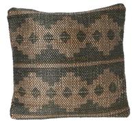 WELL HOME MOBILIARIO & DECORACIÓN Coussin en Jute de Coton Vert 45 x 45 cm - Décoration Naturelle et élégante pour la Maison