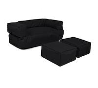 WELL HOME MOBILIARIO & DECORACIÓN Fauteuil 2 pl + Pouf pour Enfants Noir