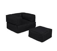 WELL HOME MOBILIARIO & DECORACIÓN Fauteuil + Pouf pour Enfants d'extérieur Noir
