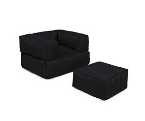 WELL HOME MOBILIARIO & DECORACIÓN Fauteuil + Pouf pour Enfants d'extérieur Noir