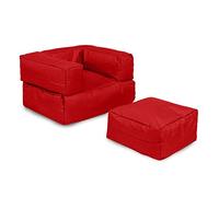 WELL HOME MOBILIARIO & DECORACIÓN Fauteuil + Pouf pour Enfants pour l'extérieur Rouge