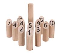 WELL HOME MOBILIARIO & DECORACIÓN- KUBB Set de 13 pièces en Bois, WH14740, Naturel, 20,4x10x25,5