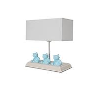 WELL HOME MOBILIARIO & DECORACIÓN Lampe de table en mdf, bleu, collection Volga, 26x12x28, prise E 27 Max 60 W