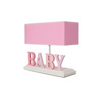 WELL HOME MOBILIARIO & DECORACIÓN Lampe de table en mdf, rose, large baby, collection Volga, 31x12x28, prise E 27 Max 60 W