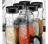 WELL HOME MOBILIARIO & DECORACIÓN Lot de 6 bocaux 100% verre 10 x 26 cm