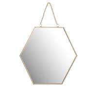 WELL HOME MOBILIARIO & DECORACIÓN Miroir Mural en Forme de nid d'abeille, Structure métallique dorée 25 cm, épaisseur 0,3 cm