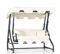 WELL HOME MOBILIARIO & DECORACIÓN Morus krem 2 kişilik salıncak, Structure : 100% métal, Tissu : 100% Polyester, crème et Noir, 170 x 110 x 165 cm