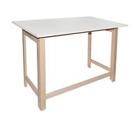 WELL HOME MOBILIARIO & DECORACIÓN Plateau Table Pliante Blanche Structure sans Vernis, Bois, 60D x 100W x 75H cm