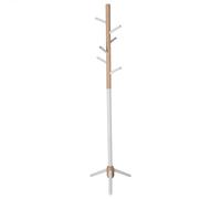 WELL HOME MOBILIARIO & DECORACIÓN Porte-manteau enfant Half de 6 cintres, en métal blanc et bois, 28 x 28 x 176 cm