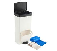 WELL HOME MOBILIARIO & DECORACIÓN Poubelle 70 l, verticale, 2 compartiments, poubelle à déchets, 76 cm, comprend des sacs poubelle adaptés de 30 + 10 l, blanc
