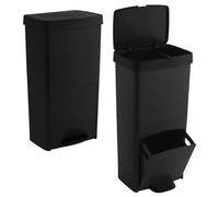 WELL HOME MOBILIARIO & DECORACIÓN Poubelle 70L, VERTICAL, 2 compartiments, poubelle à déchets, 76 cm, anthracite, x2
