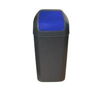WELL HOME MOBILIARIO & DECORACIÓN Poubelle avec couvercle basculant Bleu 15 l