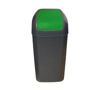 WELL HOME MOBILIARIO & DECORACIÓN Poubelle avec couvercle basculant de 15 l, couleur verte