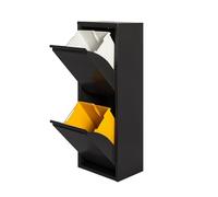 WELL HOME MOBILIARIO & DECORACIÓN Poubelle et recyclage métallique à 2 compartiments, 2 x 17 l (34 L) Noir mat