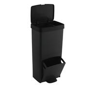 WELL HOME MOBILIARIO & DECORACIÓN Poubelle ou recyclage 70 L en noir, vertical, avec 2 compartiments, poubelle pour déchets, 76 cm de hauteur, gestion facile, noir anthracite