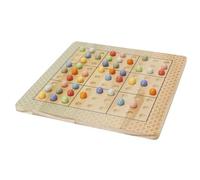 Well Home MOBILIARIO & DECORACIÓN- Sudoku Ensemble de Plateau en Bois avec Sac en Coton, WH14700, Naturel, 20x20x1