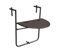 WELL HOME MOBILIARIO & DECORACIÓN Table d'appoint pour Le Balcon Marron Format Ovale Pliable, 66x61x5