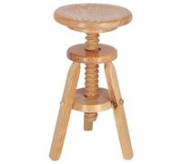 WELL HOME MOBILIARIO & DECORACIÓN Tabouret pivotant Rond en Bois, Finition Vernis, 29x29x64 cm