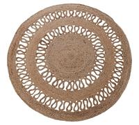 WELL HOME MOBILIARIO & DECORACIÓN Tapis Rond en Jute tressée avec Motif ajouré