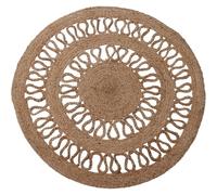 WELL HOME MOBILIARIO & DECORACIÓN Tapis Rond en Jute tressée - Design ajouré à 2 Lignes 90 cm