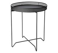 WELL HOME MOBILIARIO & DECORACIÓN Well Home Table Ronde en métal Couleur Noire Ø40 cm, 40x40x46 cm