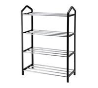 Well Home Organiseur à chaussures à 4 couches avec structure en fer et plastique pour un rangement efficace