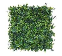 Well Home Panneau de haie Vertical Artificiel, 100 x 100 cm, pour décoration intérieure et extérieure - Feuilles Vertes Mixtes et réalistes