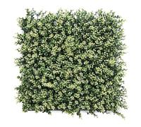 Well Home Panneau de haie Vertical Artificiel pour décoration intérieure et extérieure Feuilles Vertes et Blanches 100 x 100 cm