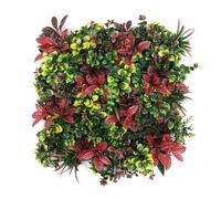 Well Home Panneau de haie Vertical Artificiel pour décoration intérieure et extérieure Rouge et Vert 100 x 100 cm