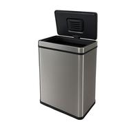 Well Home Poubelle de 50 l couleur métallique en acier inoxydable avec capteur automatique et filtre anti-odeur H. 54 cm