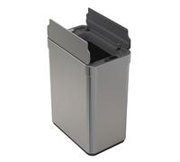 Well Home Poubelle de 70 l couleur métallique en acier inoxydable avec ouverture des ailes et capteur automatique H. 77 cm