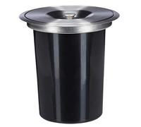 Well Home - Poubelle intégrée dans les plans de travail, avec couvercle en acier inoxydable de 8 l, noir