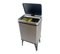 Well Home Poubelle intelligente pour recyclage avec ouverture automatique et contact manuel 15 l + 15 l 35,5 x 26 x 60 cm Gris